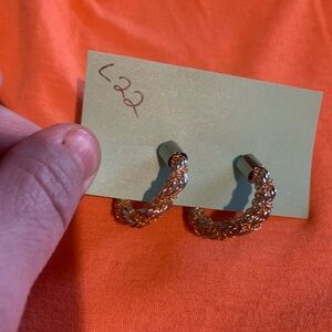 Two tone - Silver and Gold fine Braided Hoop Earrings